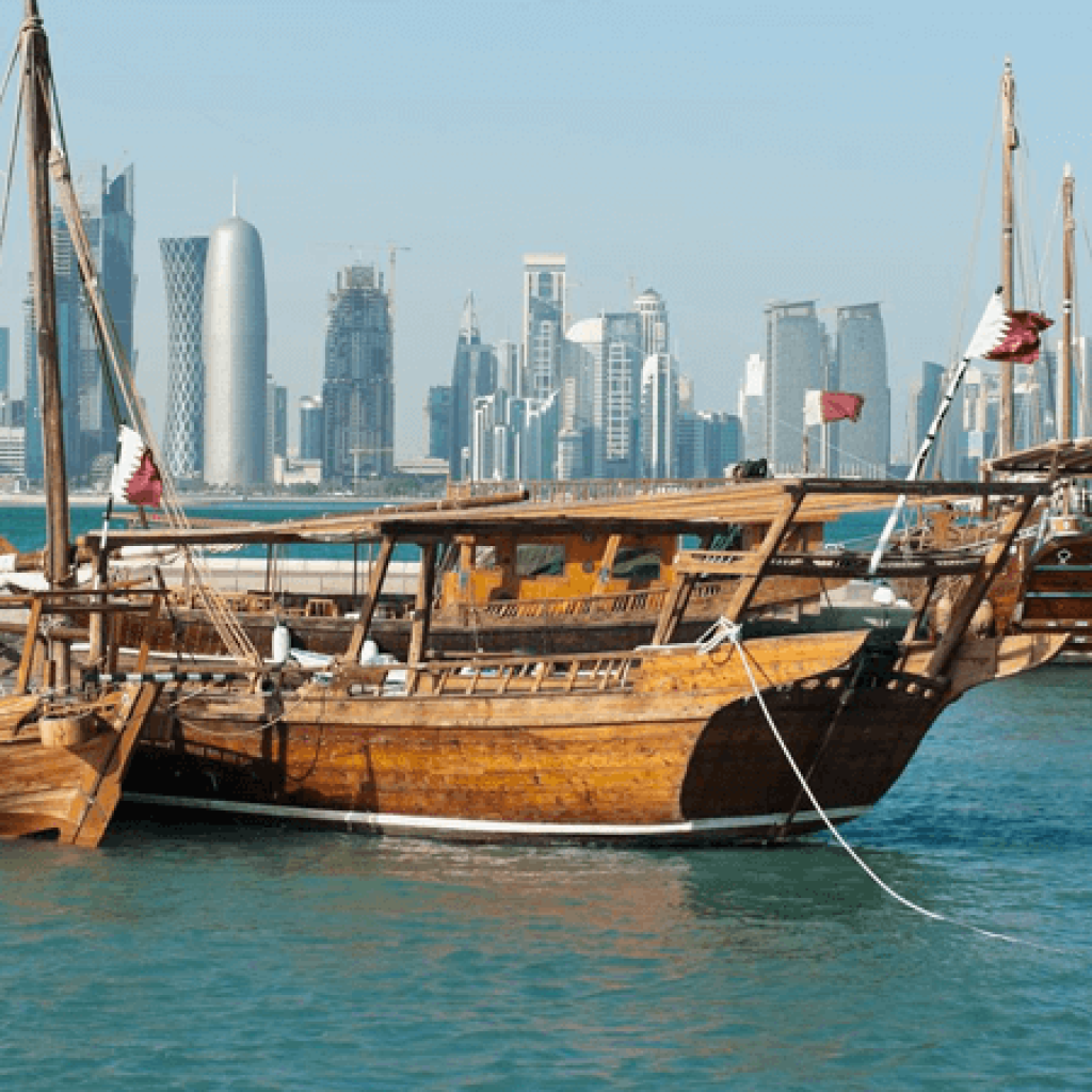 Locally made boats in Doha.